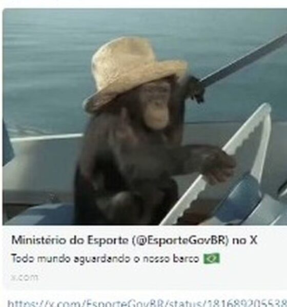 Ministério faz postagem racista com macaco em alusão ao barco do Brasil na abertura das Olimpíadas, tira do ar e lamenta