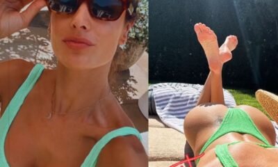 Alessandra Ambrosio relaxa à beira da piscina