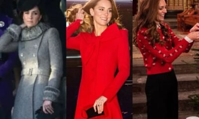 Relembre três looks de Natal usados por Kate Middleton | Moda