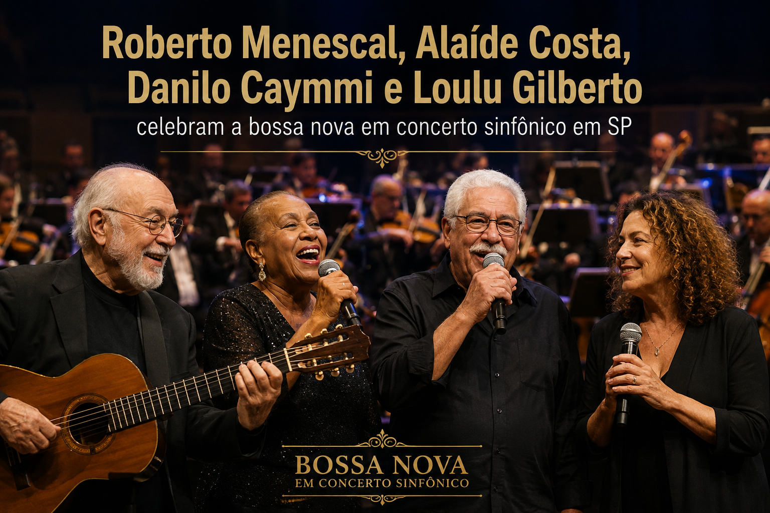 Roberto Menescal, Alaíde Costa, Danilo Caymmi e Loulu Gilberto celebram a bossa nova em concerto sinfônico em SP Roberto Menescal, Alaíde Costa, Danilo Caymmi e Loulu Gilberto celebram a bossa nova em concerto sinfônico em SP