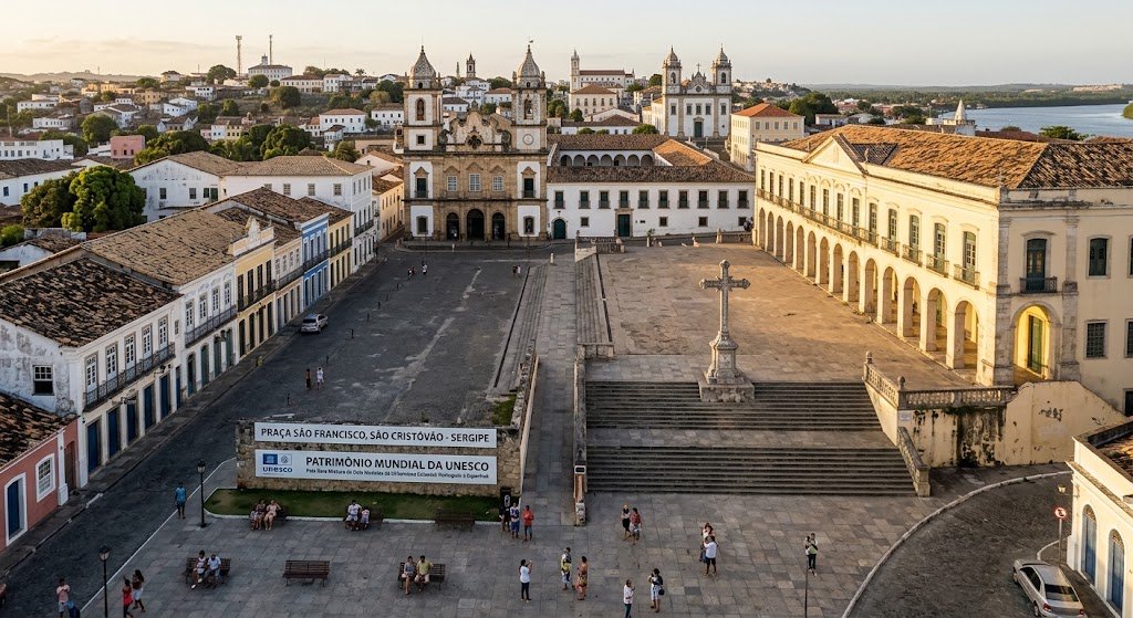 o conjunto sergipano reconhecido pela Unesco pela rara mistura de dois modelos de urbanismo colonial